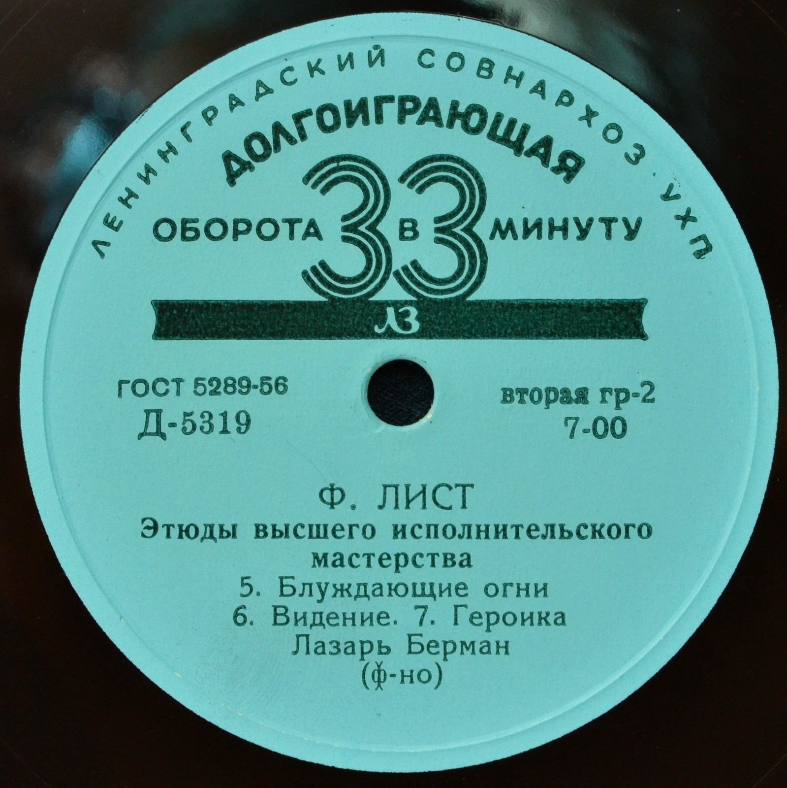 Ф. ЛИСТ Этюды высшего исполнительского мастерства (Лазарь Берман, ф-но)