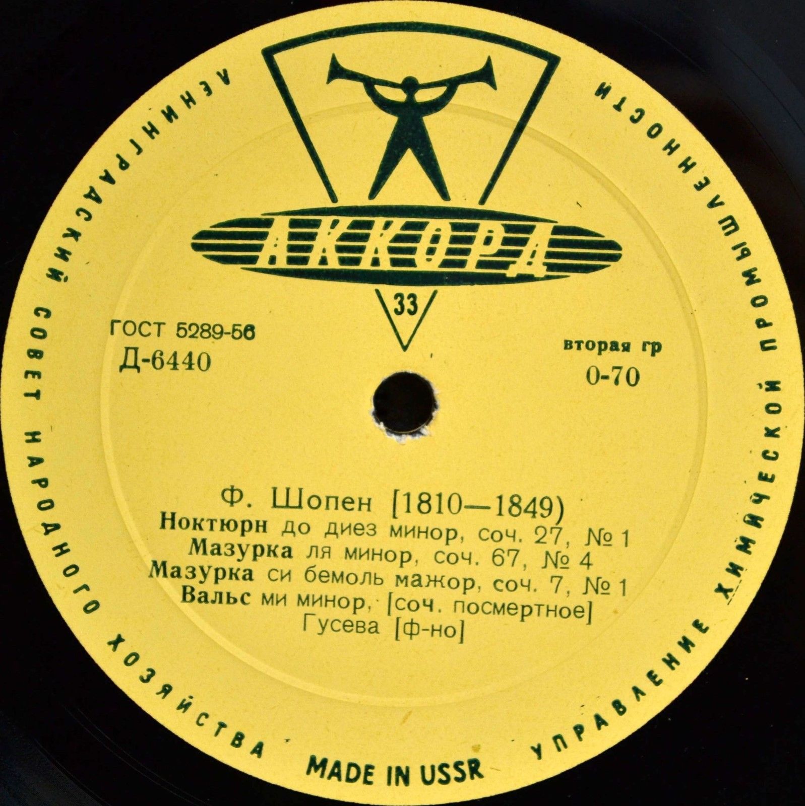 Ф. ШОПЕН. Играет Тамара Гусева (фортепиано)