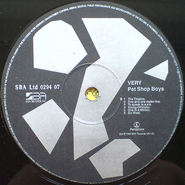 ПЭТ ШОП БОЙЗ / PET SHOP BOYS. Very