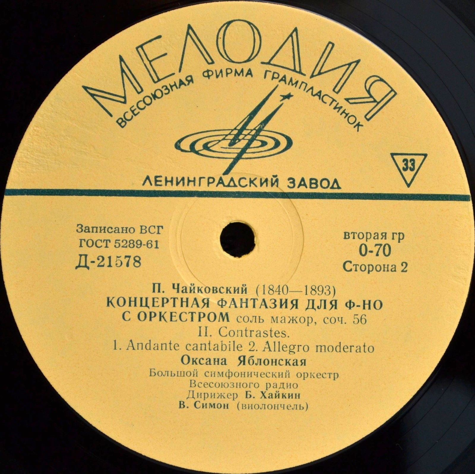 Оксана ЯБЛОНСКАЯ (ф-но)