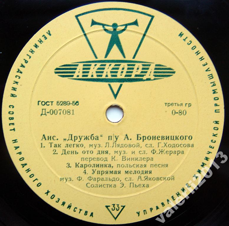 Ансамбль "Дружба" п/у А. Броневицкого