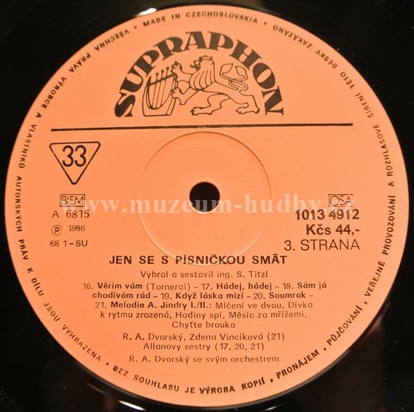 R. A. Dvorský Se Svým Orchestrem ‎– Jen Se S Písničkou Smát (1938-1944)  [по заказу чешской фирмы SUPRAPHON, 1013 4911-12]