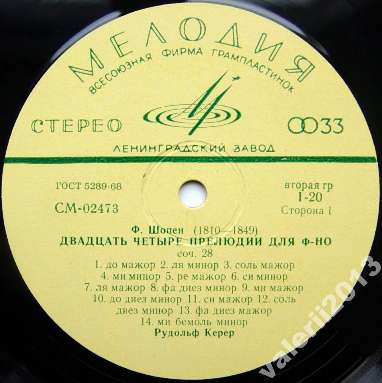 Ф. Шопен: Прелюдии (Рудольф Керер, ф-но)