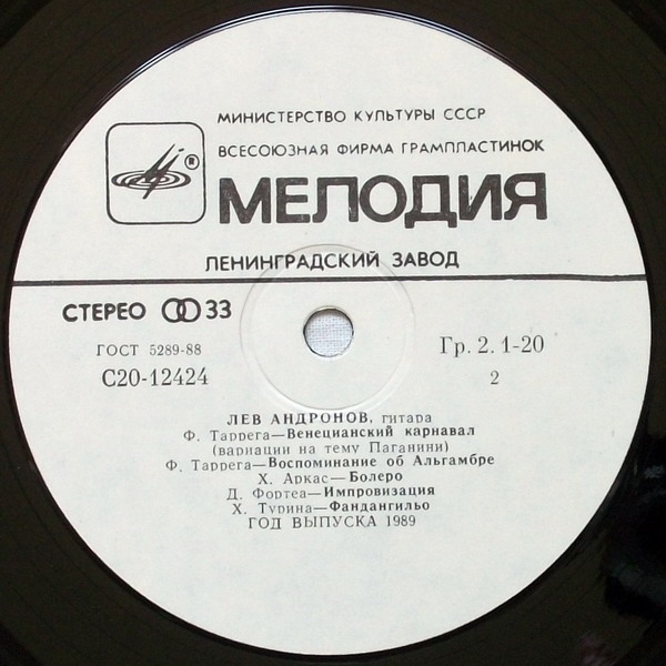 Лев Андронов‎, гитара