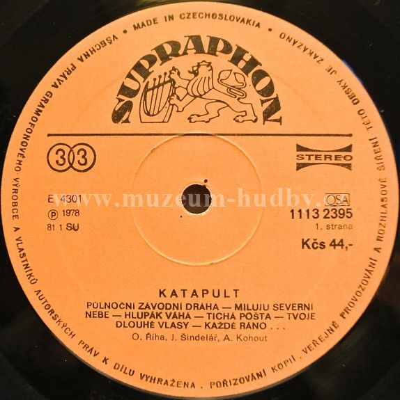 Katapult  [по заказу чешской фирмы SUPRAPHON, 1113 2395]