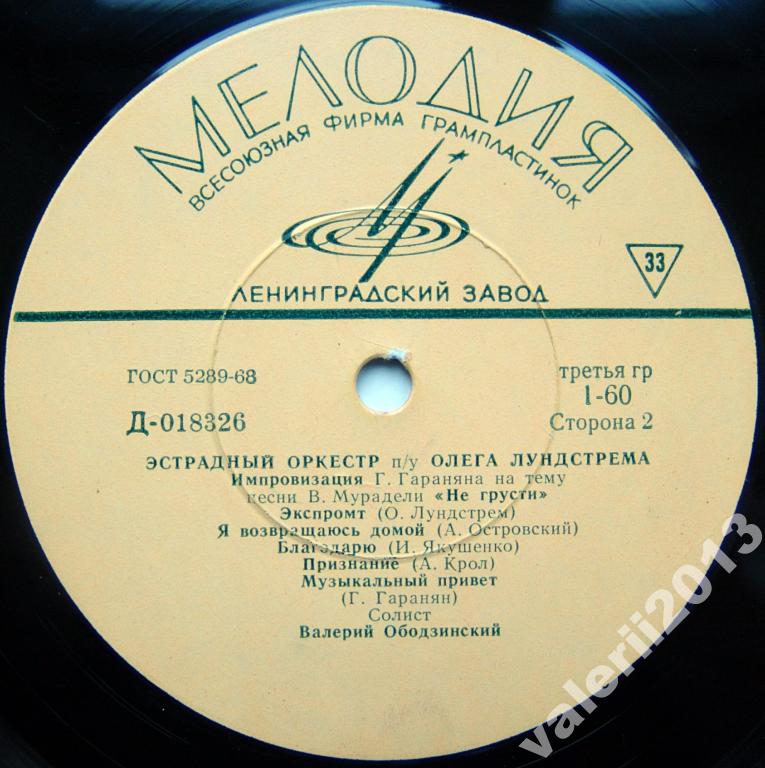 ЭСТРАДНЫЙ ОРКЕСТР п/у О. ЛУНДСТРЕМА