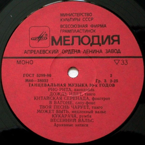 Танцевальная музыка 30-х годов