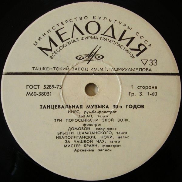 Танцевальная музыка 30-х годов