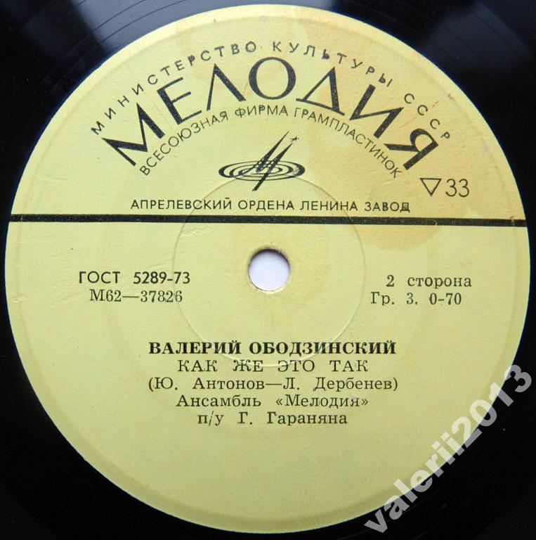 Валерий ОБОДЗИНСКИЙ