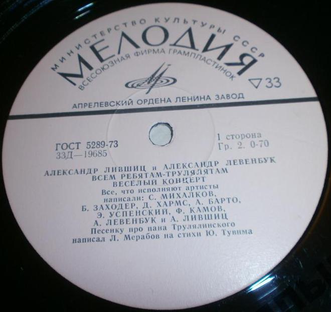 Александр Лившиц и Александр Левенбук. Всем ребятам - трулялятам. Веселый концерт