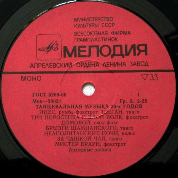 Танцевальная музыка 30-х годов