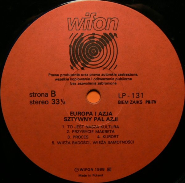Sztywny Pal Azji - Europa i Azja [по заказу польской фирмы WIFON, LP 131]