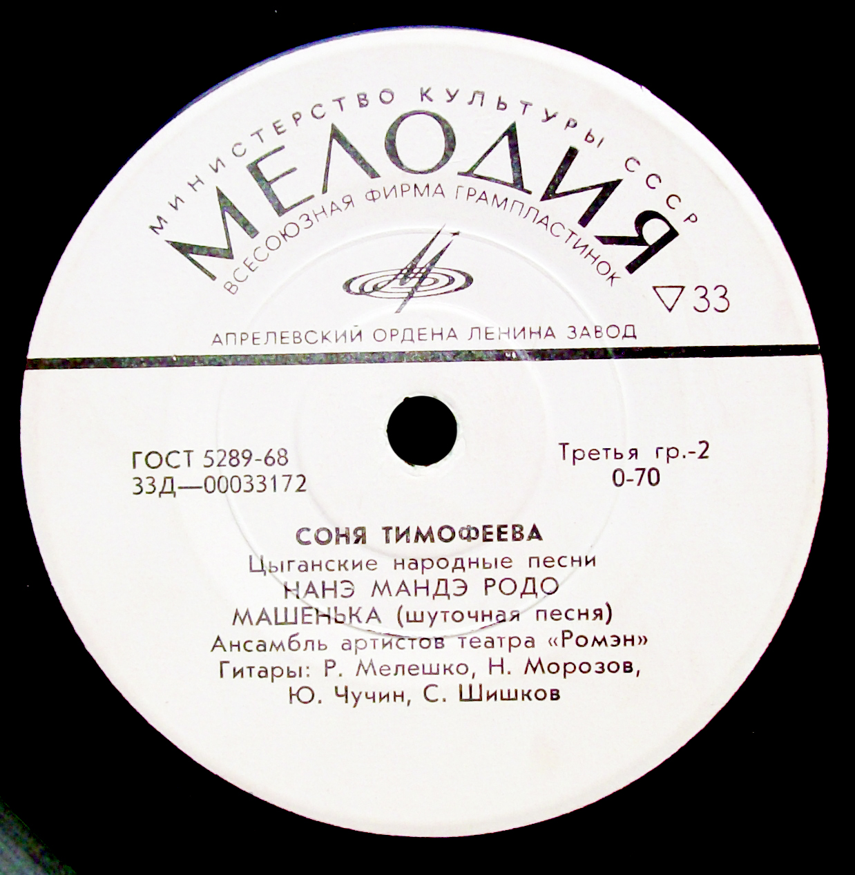 Соня ТИМОФЕЕВА, ансамбль артистов театра «Ромэн». Цыганские народные песни