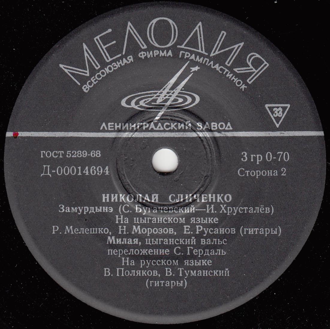 Николай Сличенко. Цыганские песни