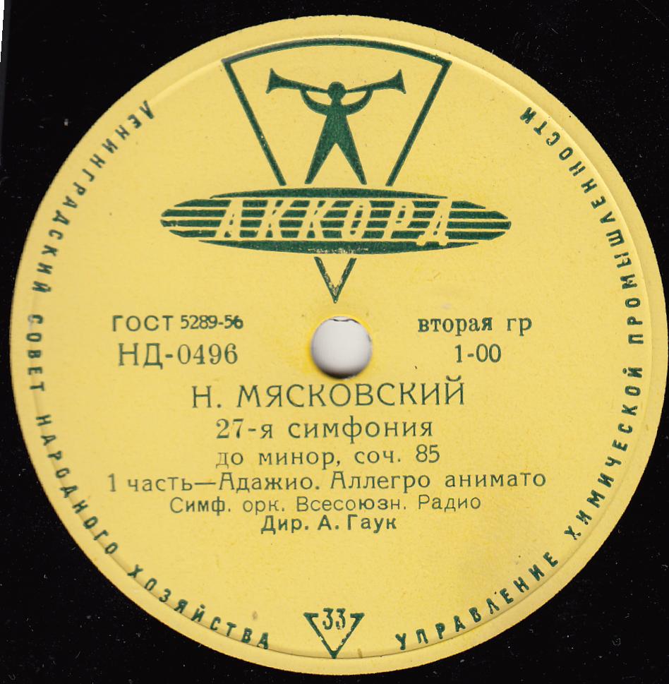 Н. Мясковский. Симфония № 27 (А. Гаук)
