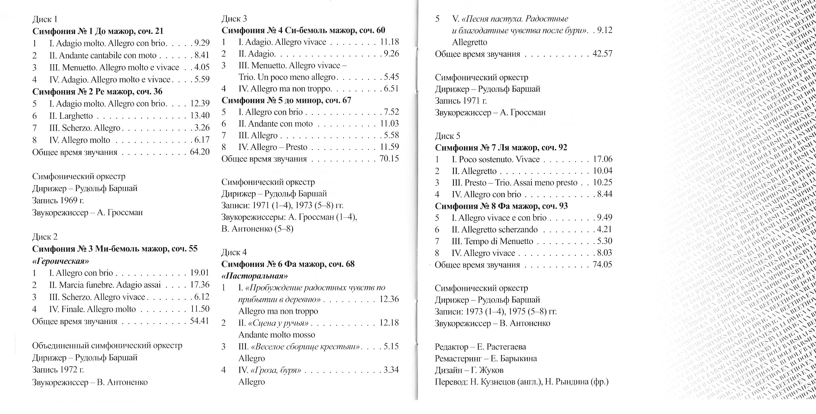 Рудольф Баршай. Симфонии Людвига ван Бетховена