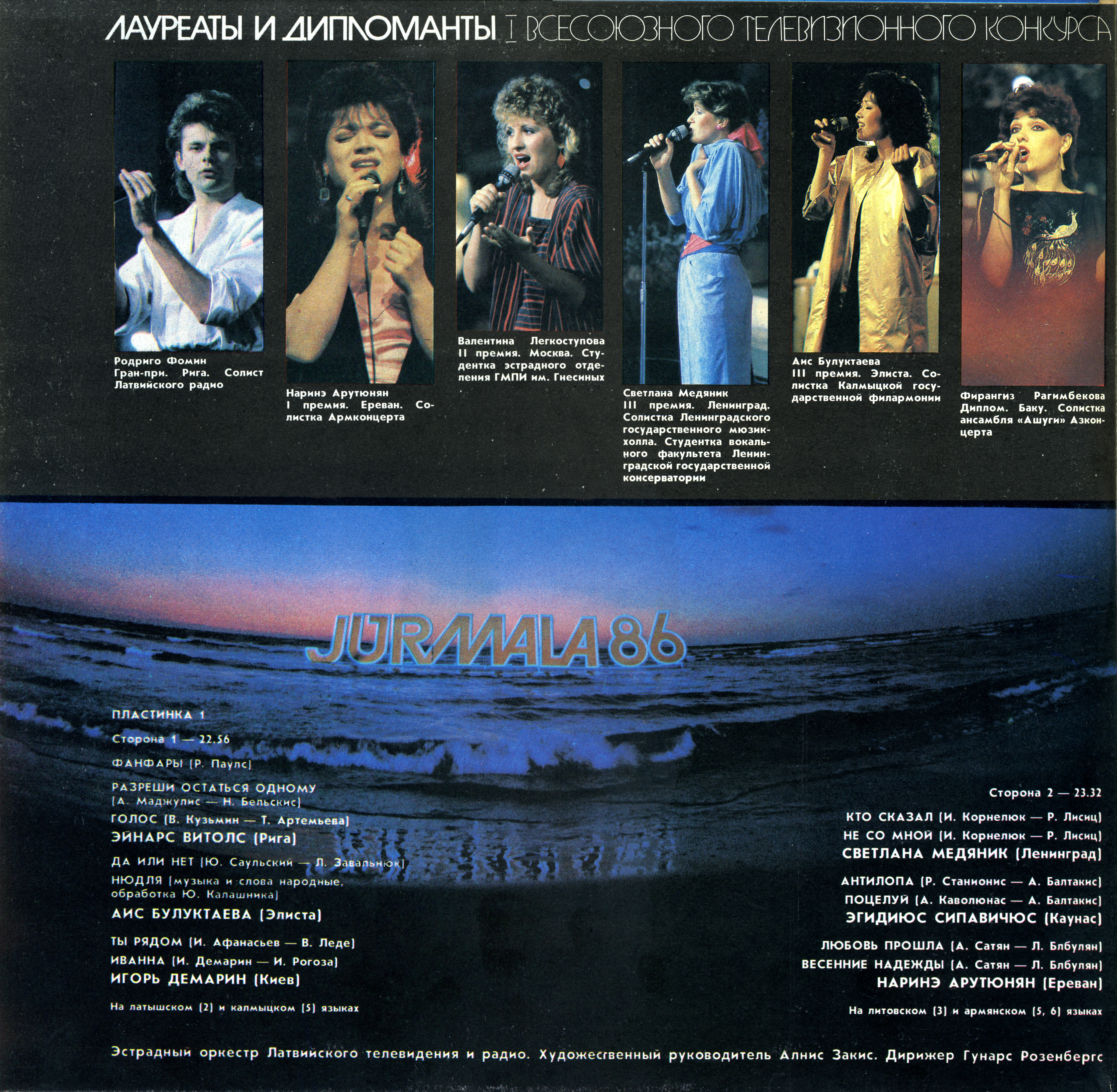 Лауреаты и дипломанты Юрмала 86