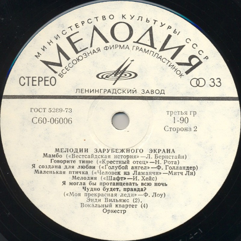 Мелодии зарубежного экрана