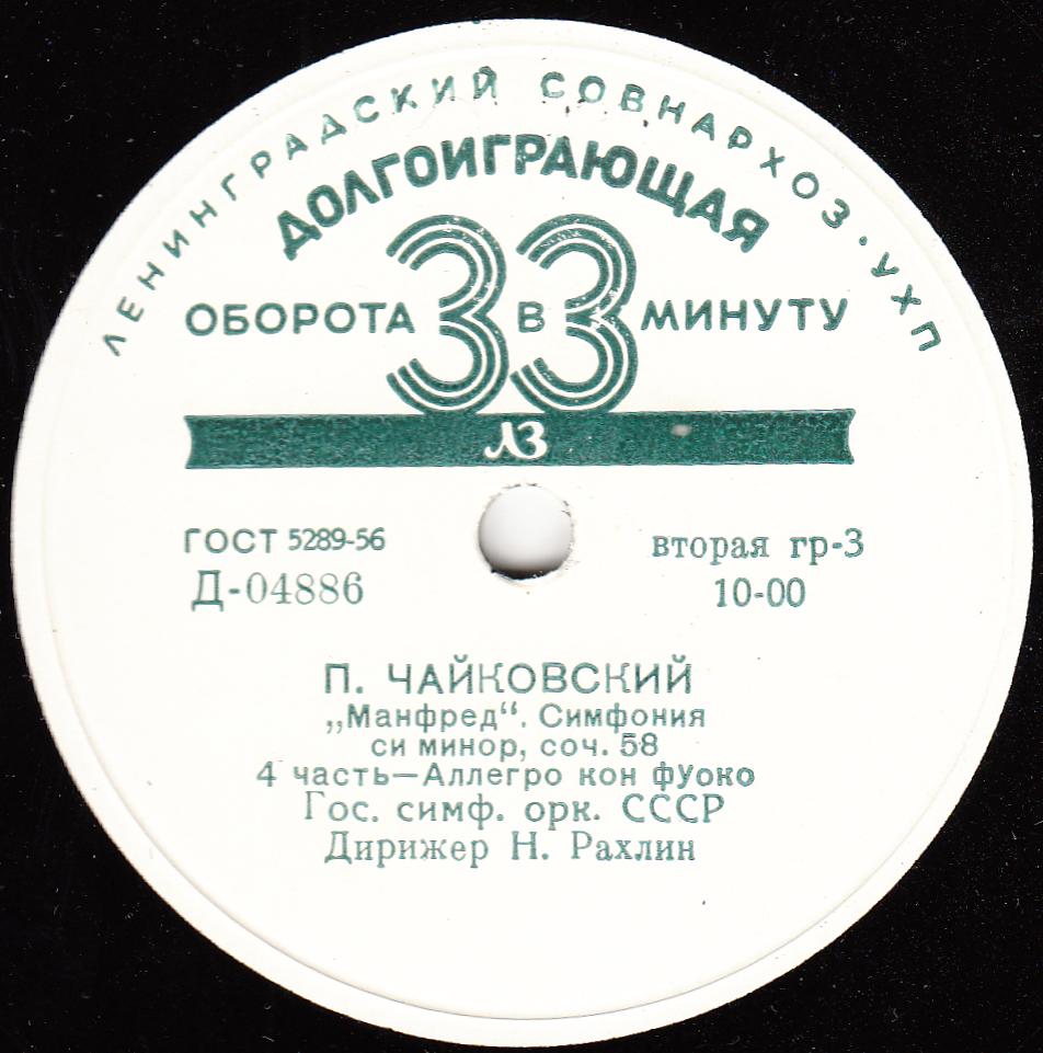 П. ЧАЙКОВСКИЙ Симфония "Манфред", фантазия "Буря" (Н. Рахлин)