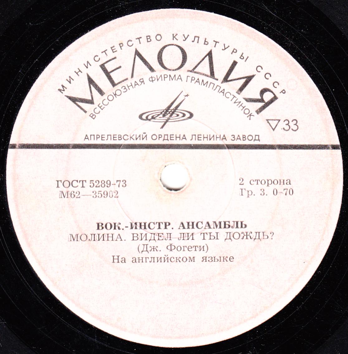 ВОКАЛЬНО-ИНСТРУМЕНТАЛЬНЫЙ АНСАМБЛЬ [фактически ГРУППА "КРИДЕНС"]