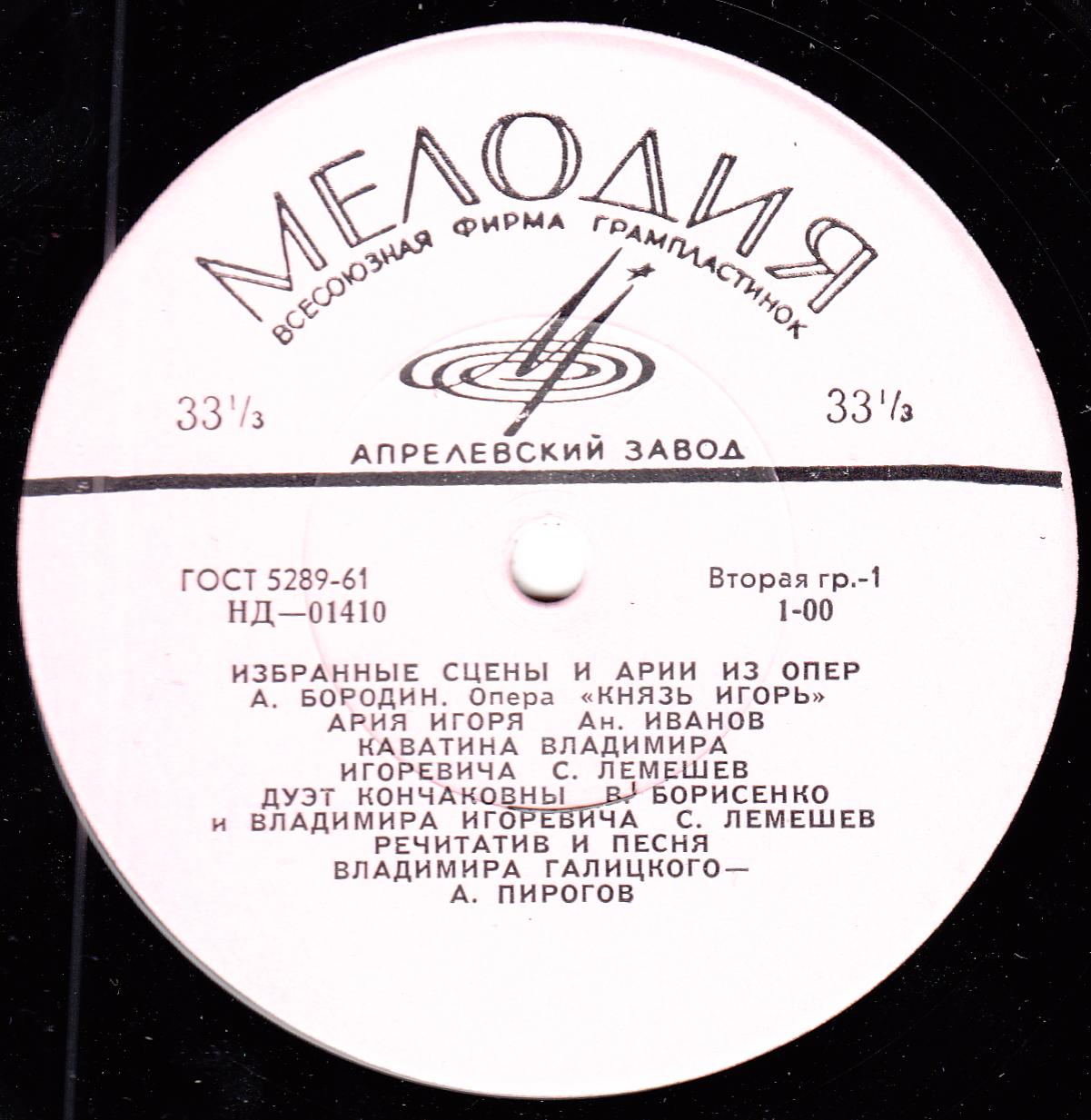 А. Бородин. «Князь Игорь». Избранные сцены и арии из опер