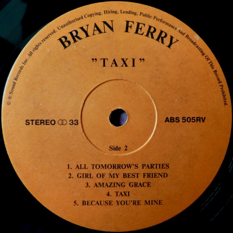 Bryan Ferry. Taxi