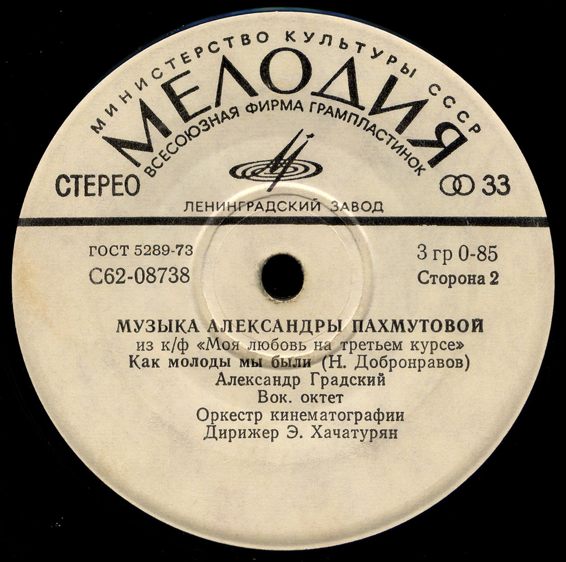 Мелодии экрана. Песни А. Пахмутовой из к/ф "Моя любовь на третьем курсе"