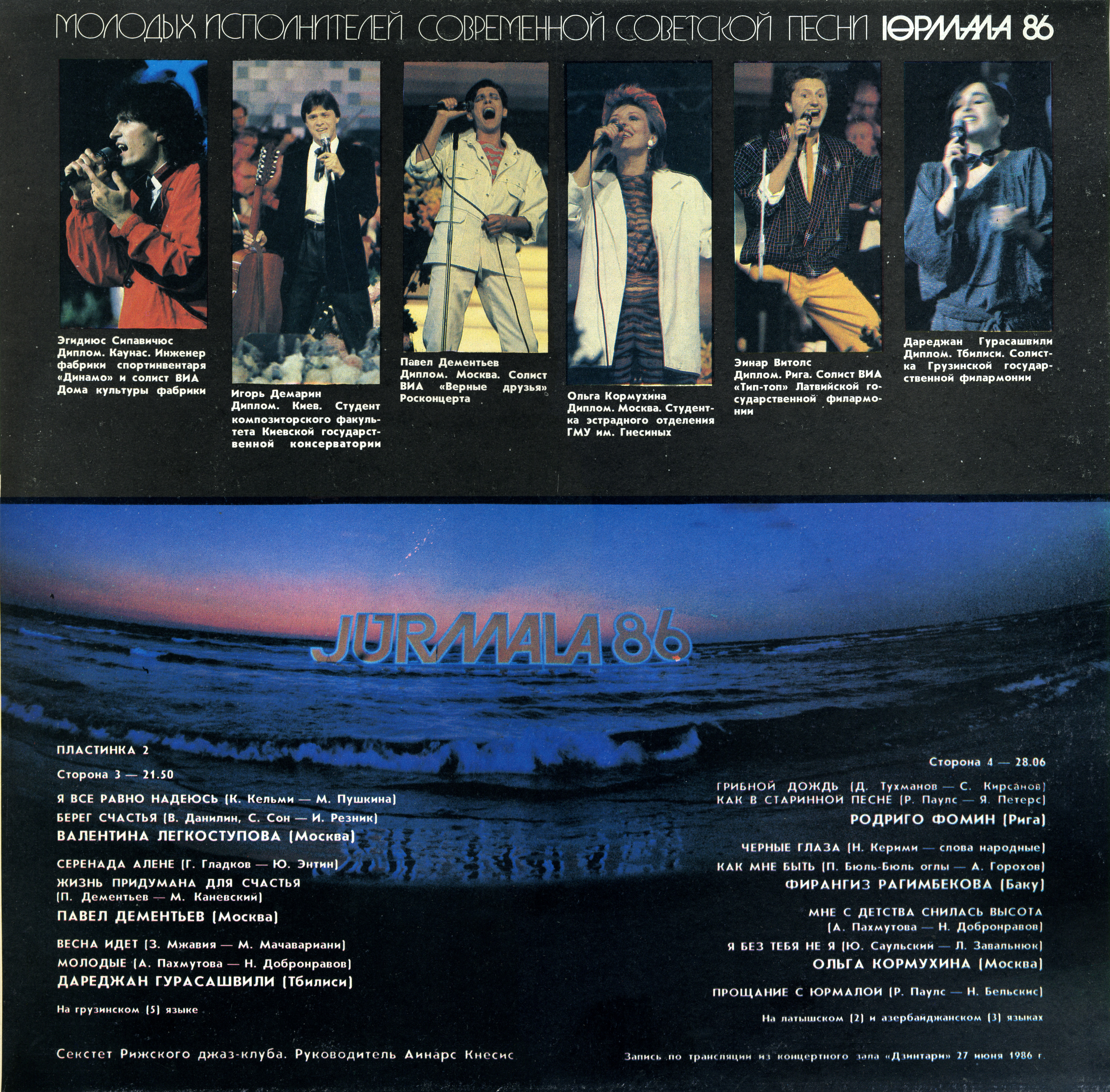 Лауреаты и дипломанты Юрмала 86