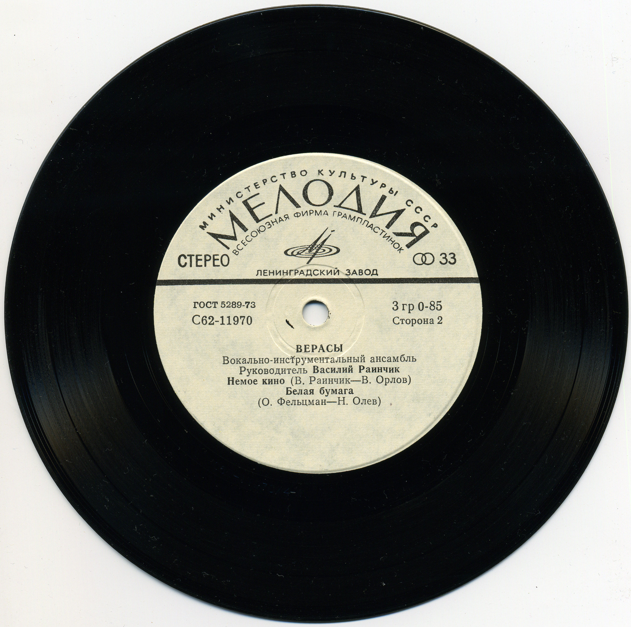 ВОКАЛЬНО-ИНСТР. АНСАМБЛЬ «ВЕРАСЫ», рук. Василий Раинчик.