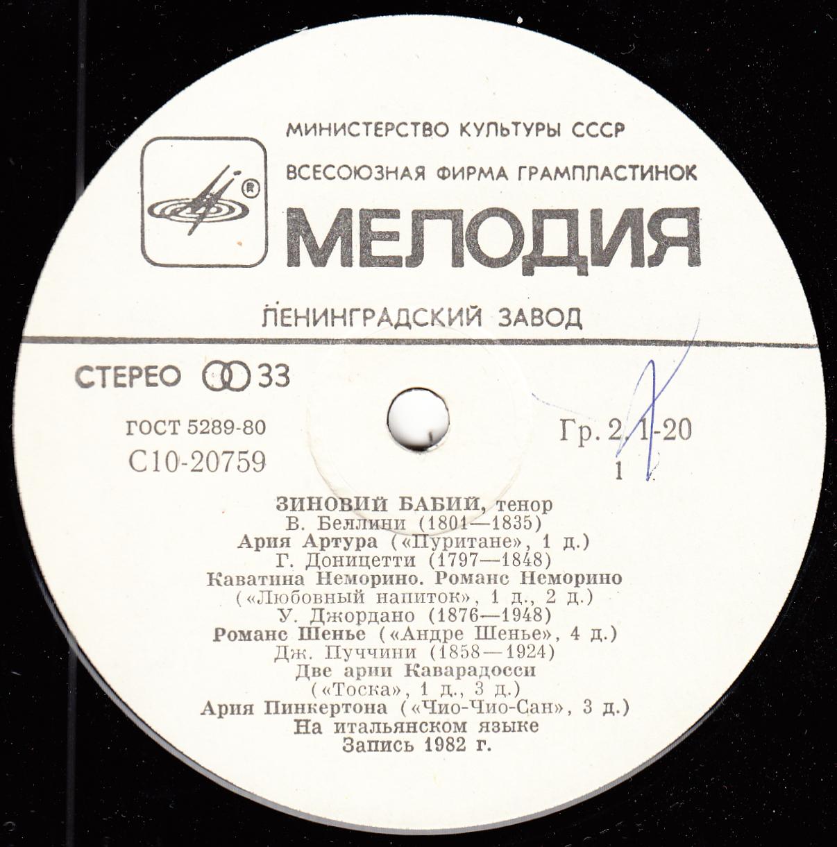 БАБИЙ Зиновий (тенор).