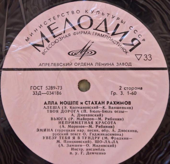 Алла Иошпе и Стахан Рахимов