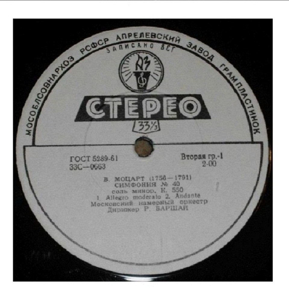 В. А. МОЦАРТ Симфонии № 40, № 24 (Московский камерный оркестр, Р. Баршай)