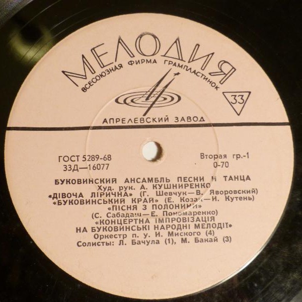 Буковинский ансамбль песни и танца УССР