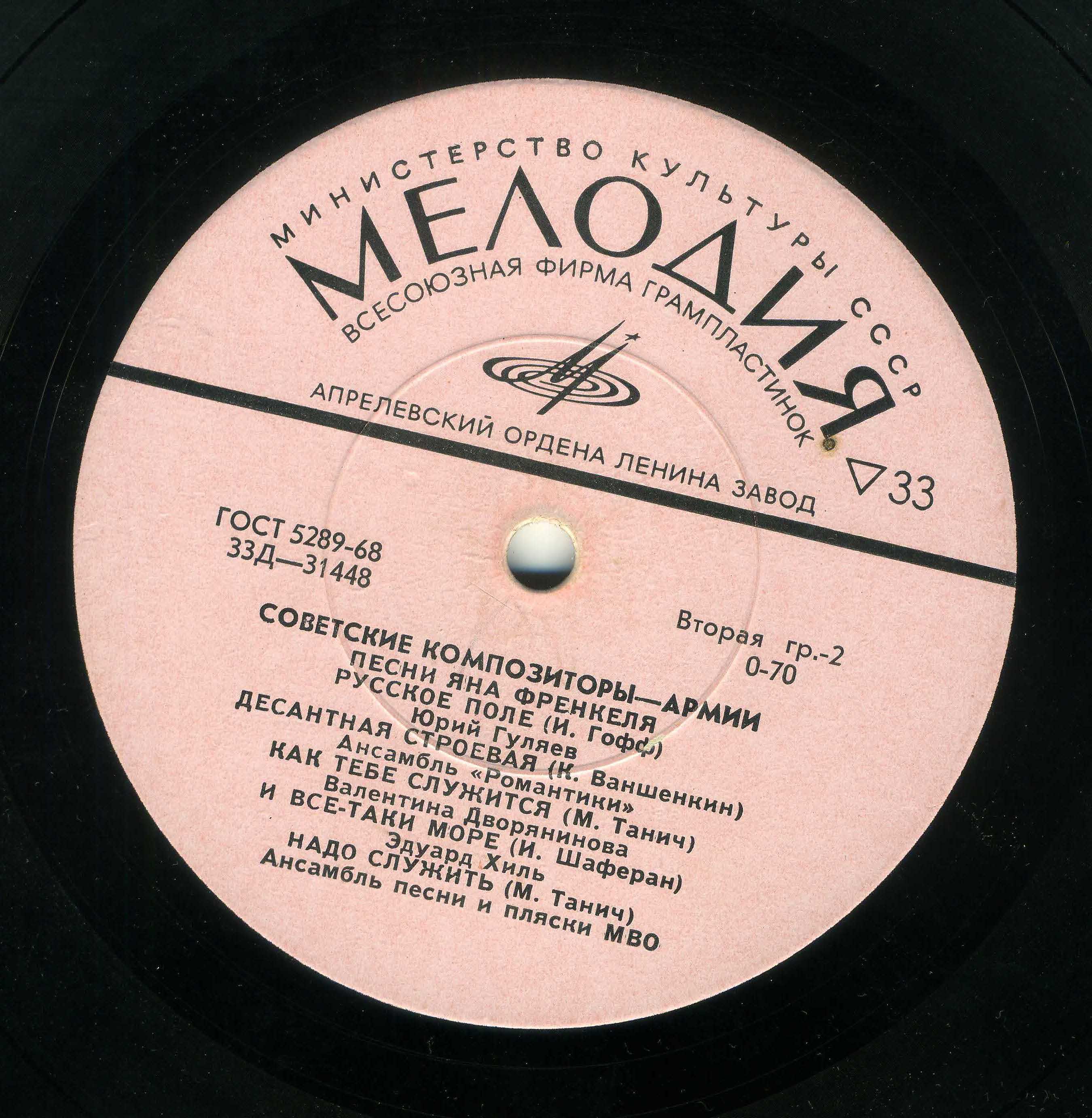 Песни Яна ФРЕНКЕЛЯ. Из цикла «Советские композиторы – Армии»