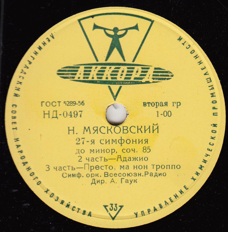 Н. Мясковский. Симфония № 27 (А. Гаук)