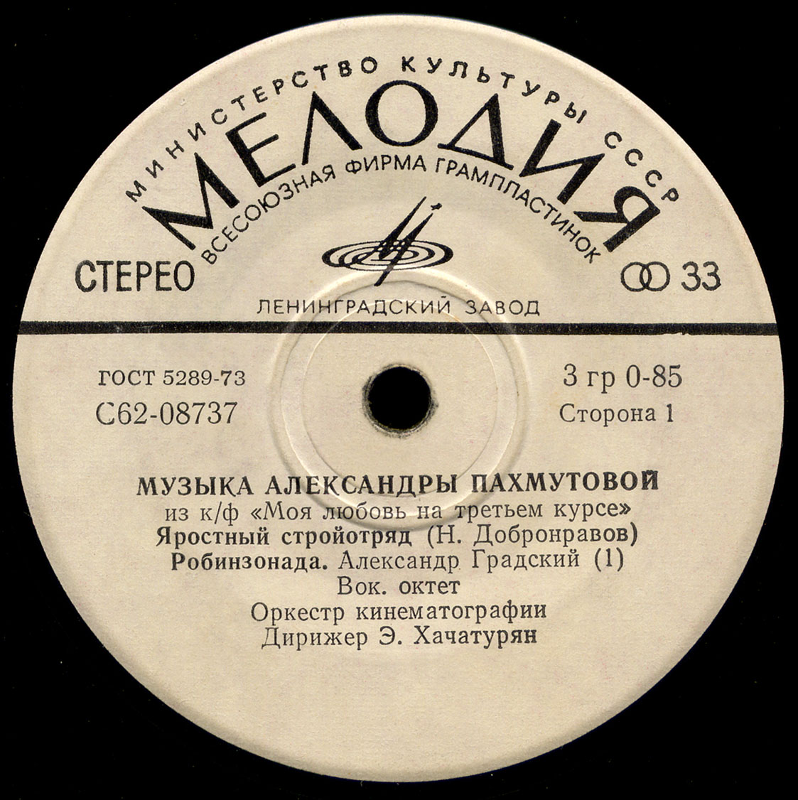 Мелодии экрана. Песни А. Пахмутовой из к/ф "Моя любовь на третьем курсе"