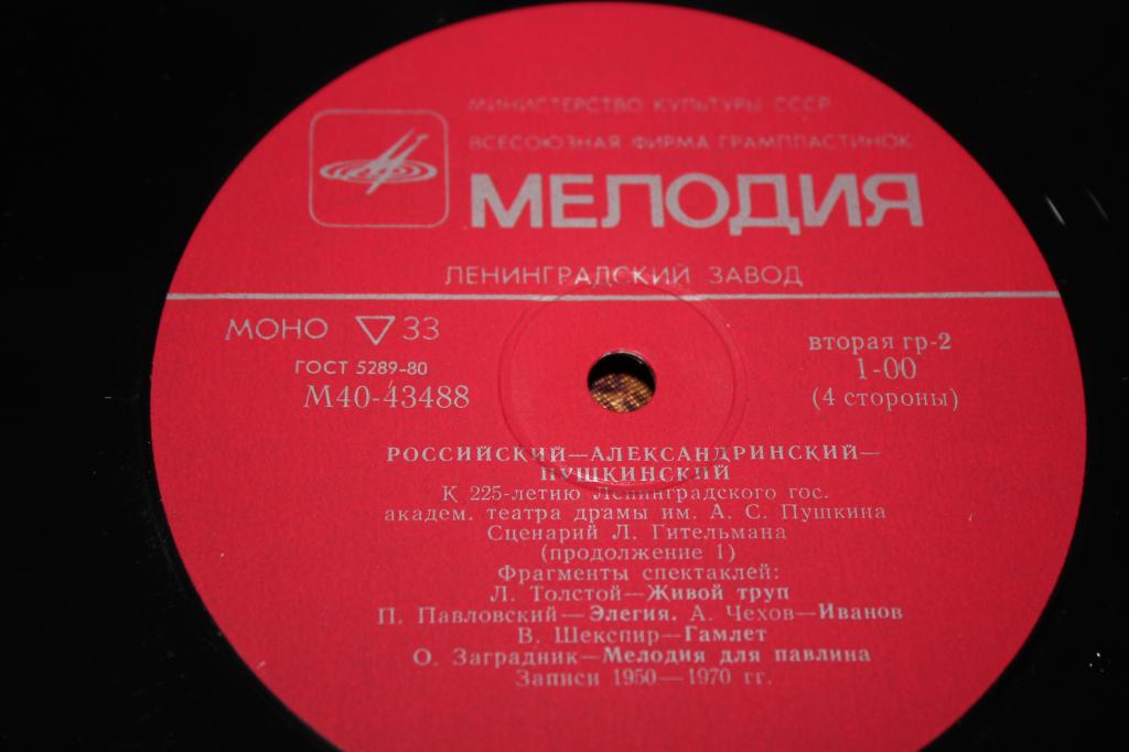 РОССИЙСКИЙ - АЛЕКСАНДРИЙСКИЙ - ПУШКИНСКИЙ (к 225-летию Ленинградского гос. академ. театра драмы им. А. С. Пушкина).