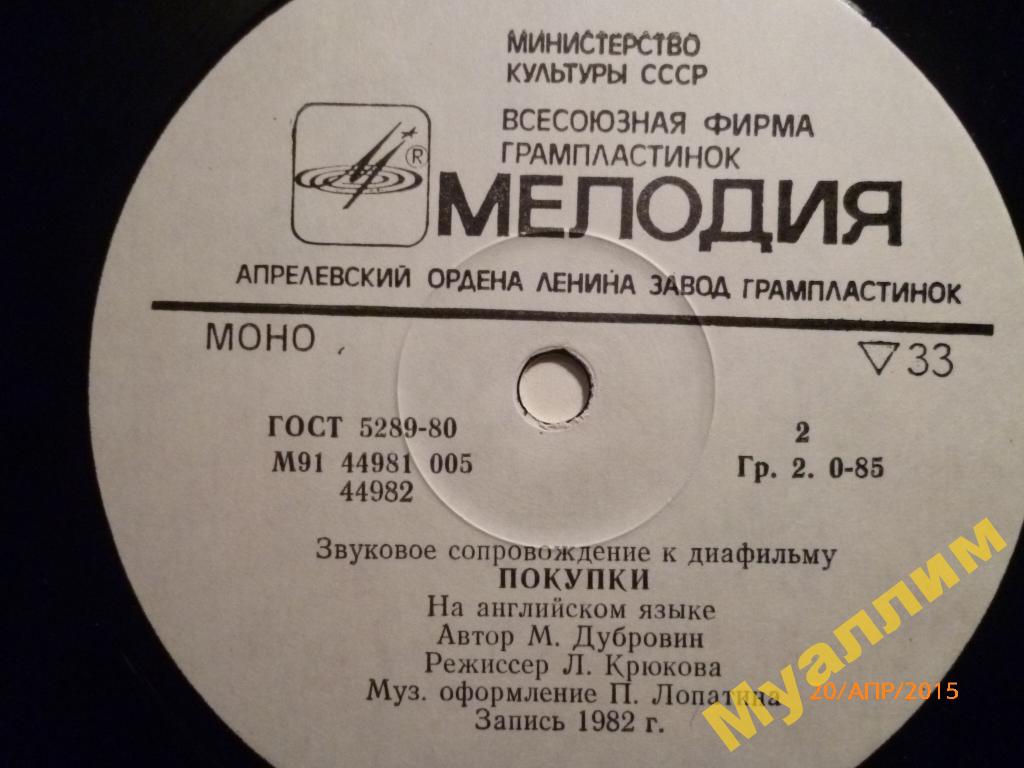 ЗВУКОВОЕ СОПРОВОЖДЕНИЕ К ДИАФИЛЬМАМ "Летний отдых", "Покупки" (на английском языке)
