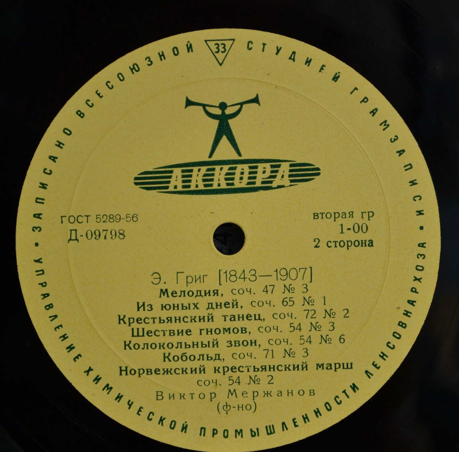 Э. Григ. Играет Виктор Мержанов (ф-но)