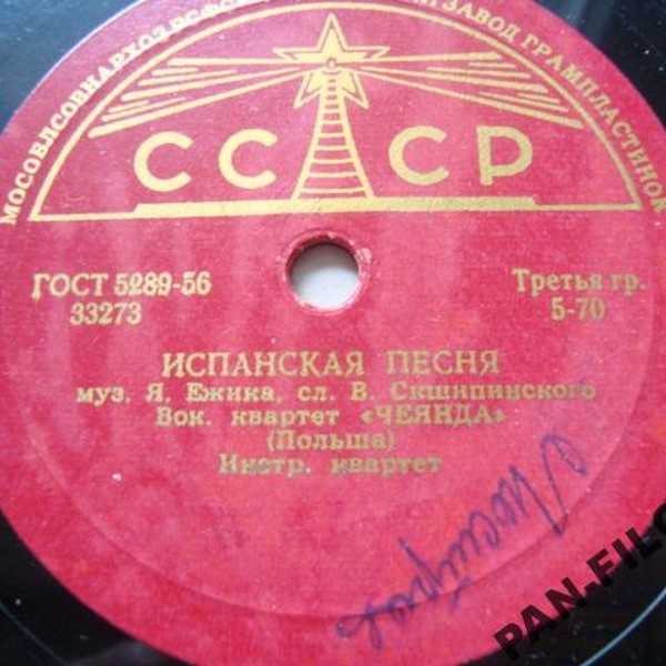 Вокальный квартет «Чеянда» — Песенка о Висле / Испанская песня