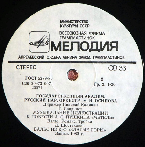 ГОС. АКАДЕМ. РУССКИЙ НАР. ОРКЕСТР им. Н. ОСИПОВА, дирижер Николай Калинин