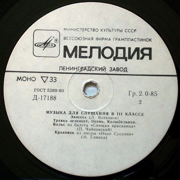 Музыка для слушания в III классе