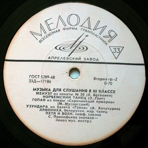 Музыка для слушания в III классе