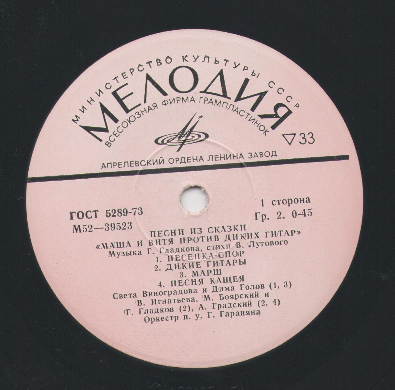 Песни из сказки «Маша и Витя против Диких Гитар»