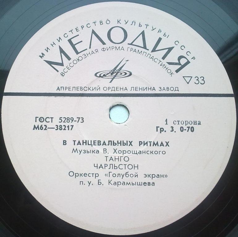 В танцевальных ритмах. Музыка В. ХОРОЩАНСКОГО