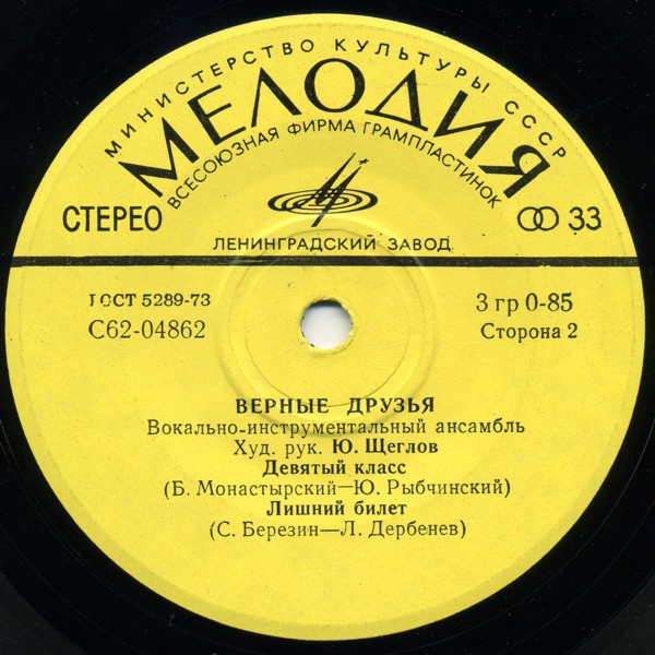 ВИА «ВЕРНЫЕ ДРУЗЬЯ», рук. Ю.Щеглов