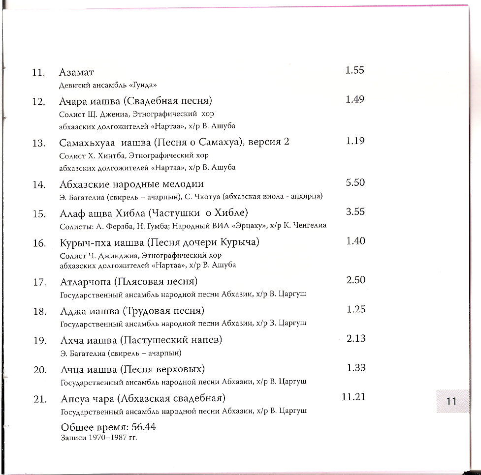 Антология народной музыки. Абхазская музыка
