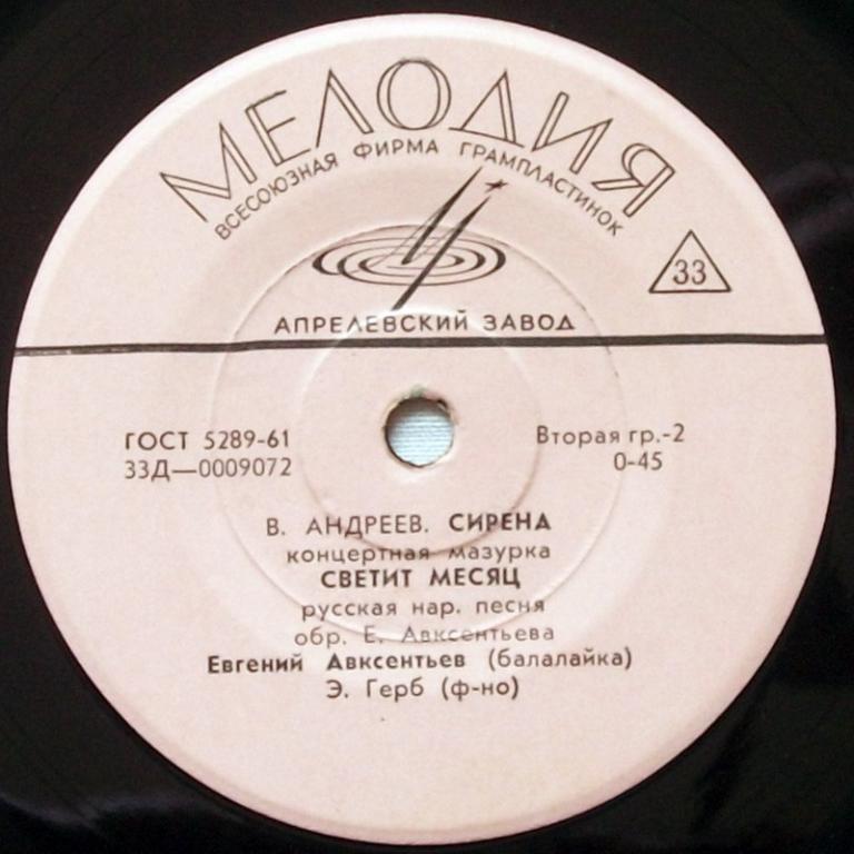 АВКСЕНТЬЕВ Евгений, балалайка