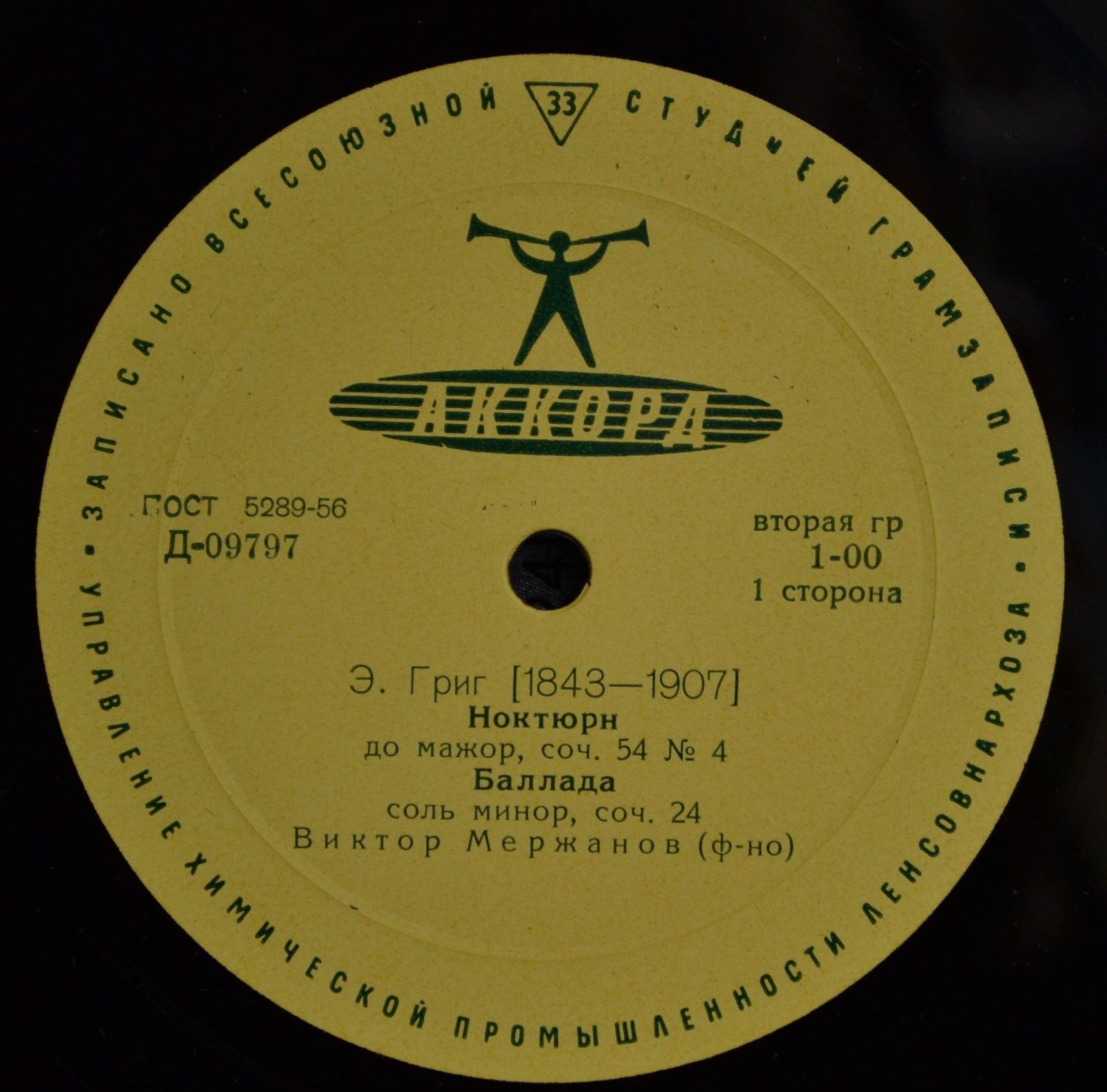 Э. Григ. Играет Виктор Мержанов (ф-но)