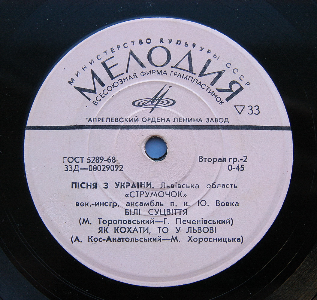 Пісня з України. Львівська область. ВИА «СТРУМОЧОК» п/к Ю.Вовка